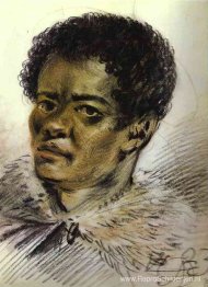 Portret van een neger, de dienaar van Orlovski