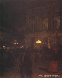 Opera van Parijs bij nacht