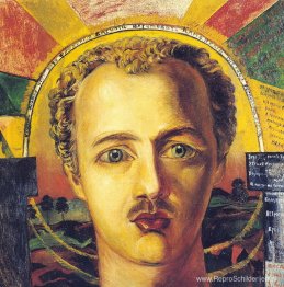 Portret van dichter-futurist Wassily Kamensky