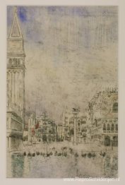 De Piazzetta en de oude Campanile, Venetië