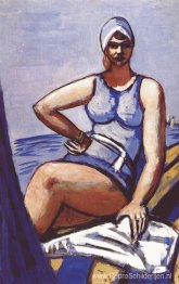 Quappi in het blauw in een boot