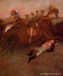Scène uit de Steeplechase - de gevallen jockey