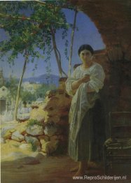 Moeder bij de begrafenis van haar kind