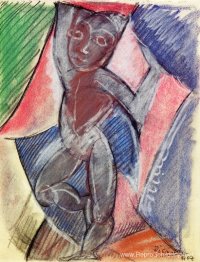 Naakt met opgeheven armen