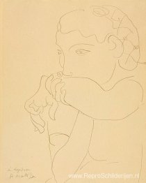 Lydia met haar haar in een net