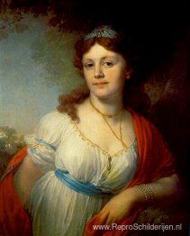 Portret van E Temkina