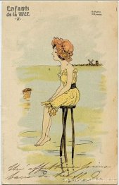 Jongens en meisjes op zee