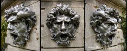 Drie weergaven van een masker
