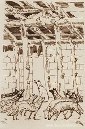 Illustratie voor het verhaal van Hovhannes Tumanyan 'Wolf'