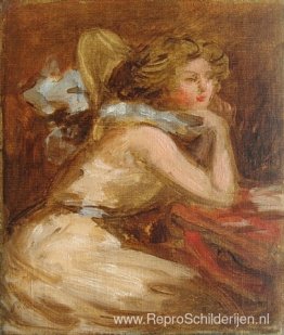 Zittende dame