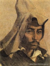 Kazachs met zijn nationale hoofdtooi