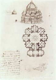 Studie van een centrale kerk