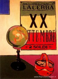 Kaart van de wereld en Lacerba