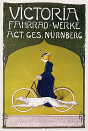 Reclameaffiche Victoria Fahrradwerke (fietsen)