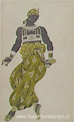 Negro goud Tekening Shéhérazade kostuum, ballet Diaghilev