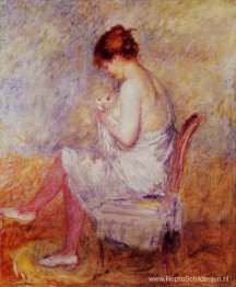 Vrouw in een chemise