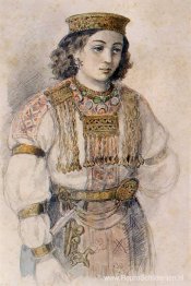 Schets van brandende lijken van Russes