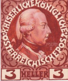 Ontwerp voor de jubileumzegel met de Oostenrijkse keizer Jozef I