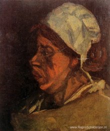 Hoofd van een boerin met witte muts