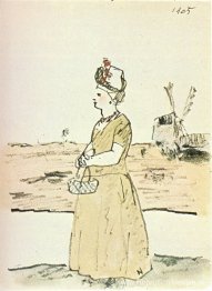 Nederlandse vrouw naast het kanaal