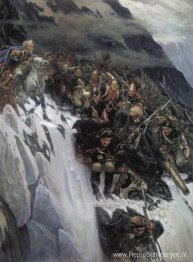 Russische troepen onder leiding van Soevorov steken de Alpen ove