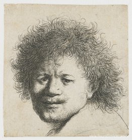 Zelfportret met lang, borstelig haar