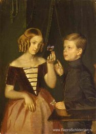 Portret van Olga Ivanovna en Fedor Ivanov