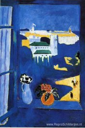 Landschap gezien vanuit een raam