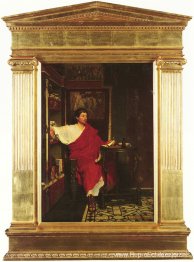 Een Romeinse schrijver die berichten schrijft