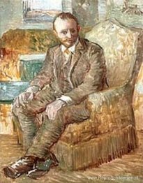 Portret van kunsthandelaar Alexander Reid, zittend in een luie s
