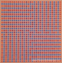 Trilling van rood-blauwe aangrenzende gebieden, paarse achtergro