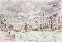 Le Havre met regenwolken