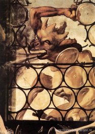 De duivel valt het raam aan (detail van St. Antonius de Kluizena