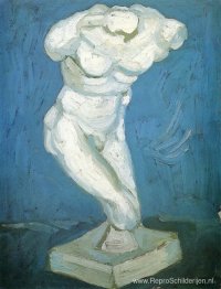 Gipsen beeldje van een mannelijk torso