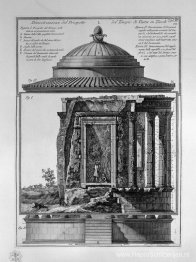 Uitzicht op het prospectus van de Tempel van Vesta in Tivoli