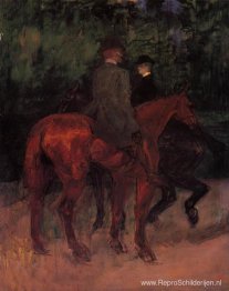 Man en vrouw rijden door het bos