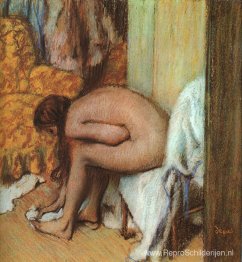 Na het bad (vrouw droogt haar voeten)