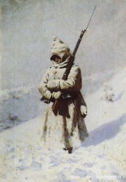 Soldaten in de sneeuw