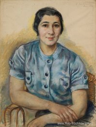 Vrouw in blauw 