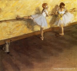 Dansers oefenen aan de barre
