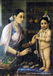 Yasoda versiert Krishna