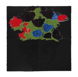 Anemonen in een zwarte vaas