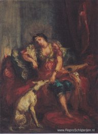 Vrouw uit Algiers met Windhund