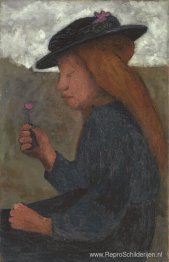 Meisje met zwarte hoed