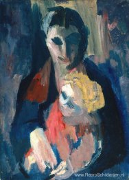 De vrouw en baby van de kunstenaar