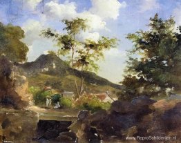 Dorp aan de voet van een heuvel in Saint Thomas, Antillen Dorp aan de voet van een heuvel in Saint Thomas, Antillen