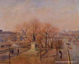 Pont Neuf, het standbeeld van Henri IV, zonnig weer, ochtend Pont Neuf, het standbeeld van Henri IV, zonnig weer, ochtend