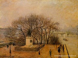 De Pont Neuf, standbeeld van Henri IV, mist De Pont Neuf, standbeeld van Henri IV, mist