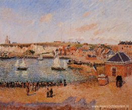 De binnenhaven, Dieppe Middag, zon, eb De binnenhaven, Dieppe Middag, zon, eb