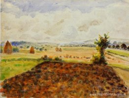 Landschap bij Eragny, helder weer Landschap bij Eragny, helder weer